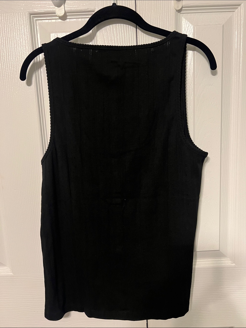 NWT LOFT Black Ribbed Button-Front Tank Size XL - Picture 3 of 3